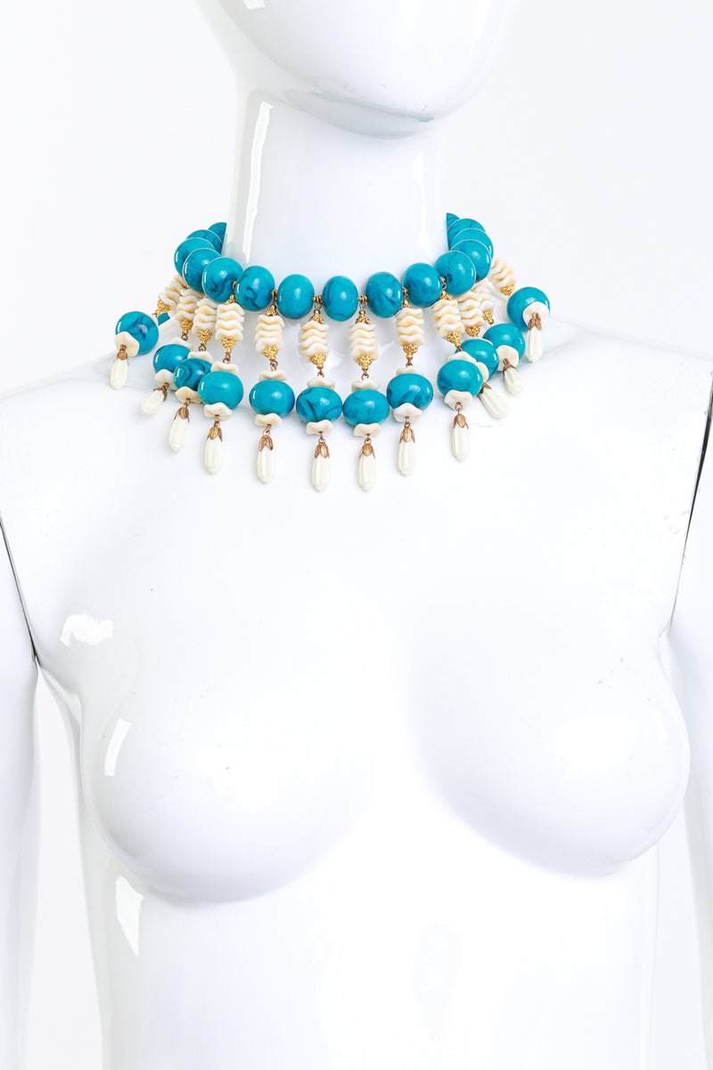 William de Lillo Turquoise Bead Collar Necklace on mannequin @RECESS LA
