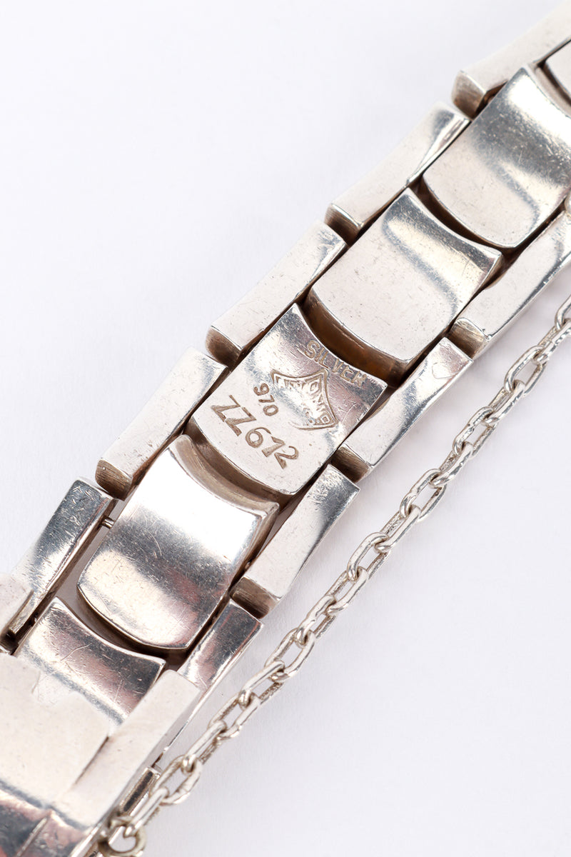 Sterling Silver Flat Link Bracelet by Antonio Pineda stamp @Recess LA