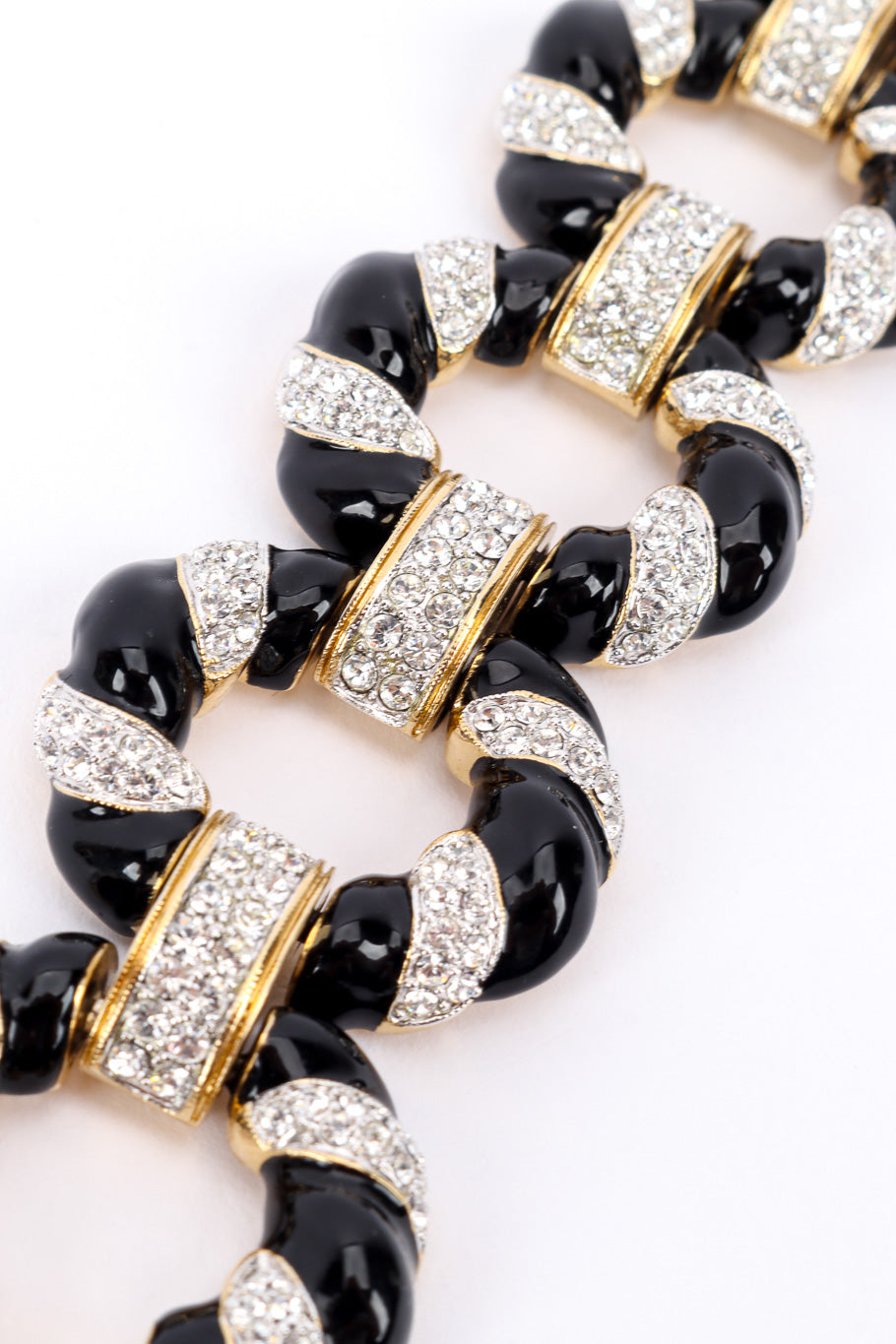 Vintage Adrienne Landau Crystal Oval Link Bracelet crystal closeup @recessla