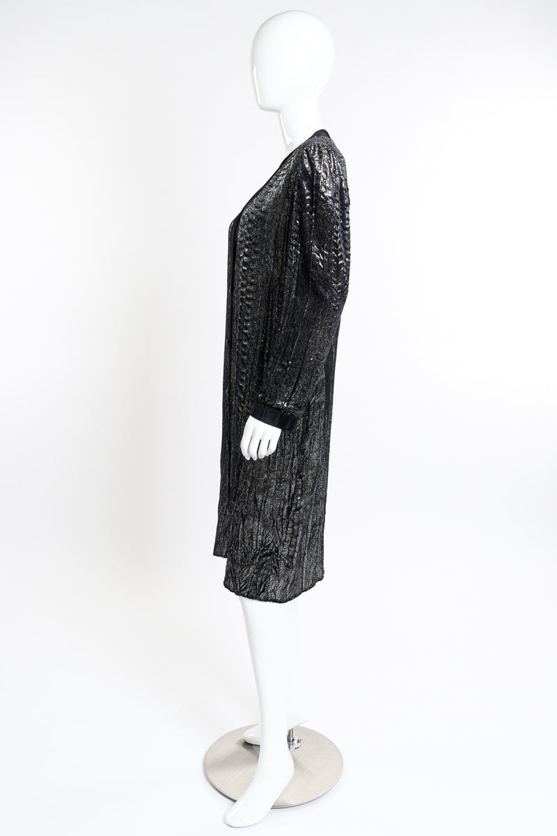 Vintage Lanvin Tinsel Velvet Duster side on mannequin @recessla