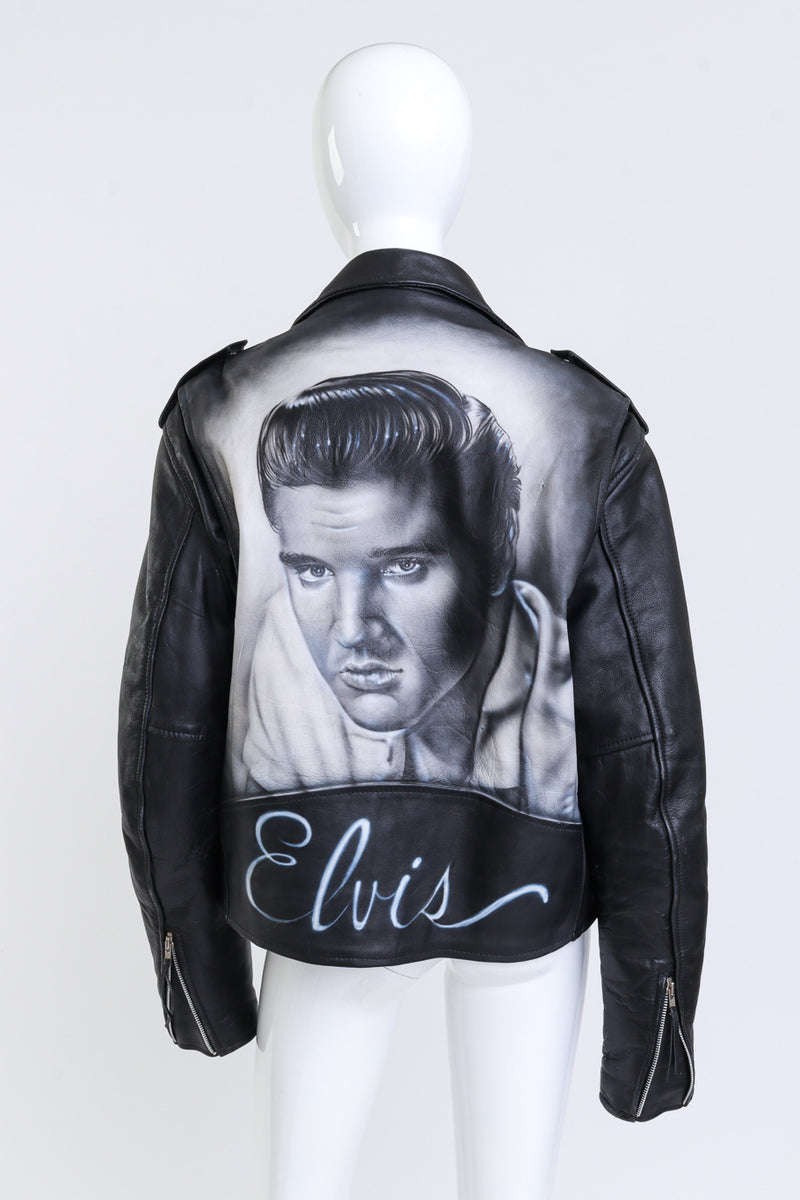 LA Roxx Custom Elvis Leather Biker Jacket back on mannequin @recess la