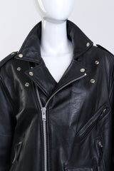 LA Roxx Custom Elvis Leather Biker Jacket front on mannequin closeup @recess la