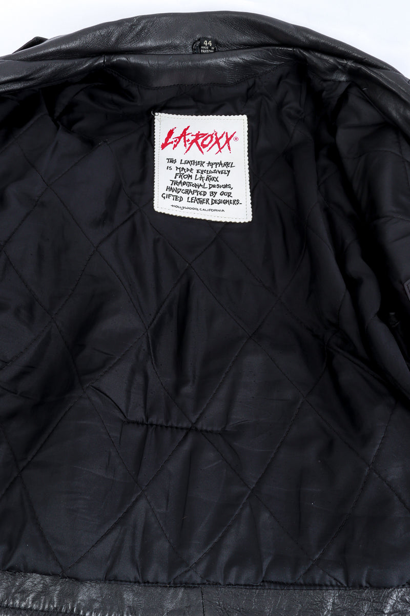 LA Roxx Custom Elvis Leather Biker Jacket lining @recess la