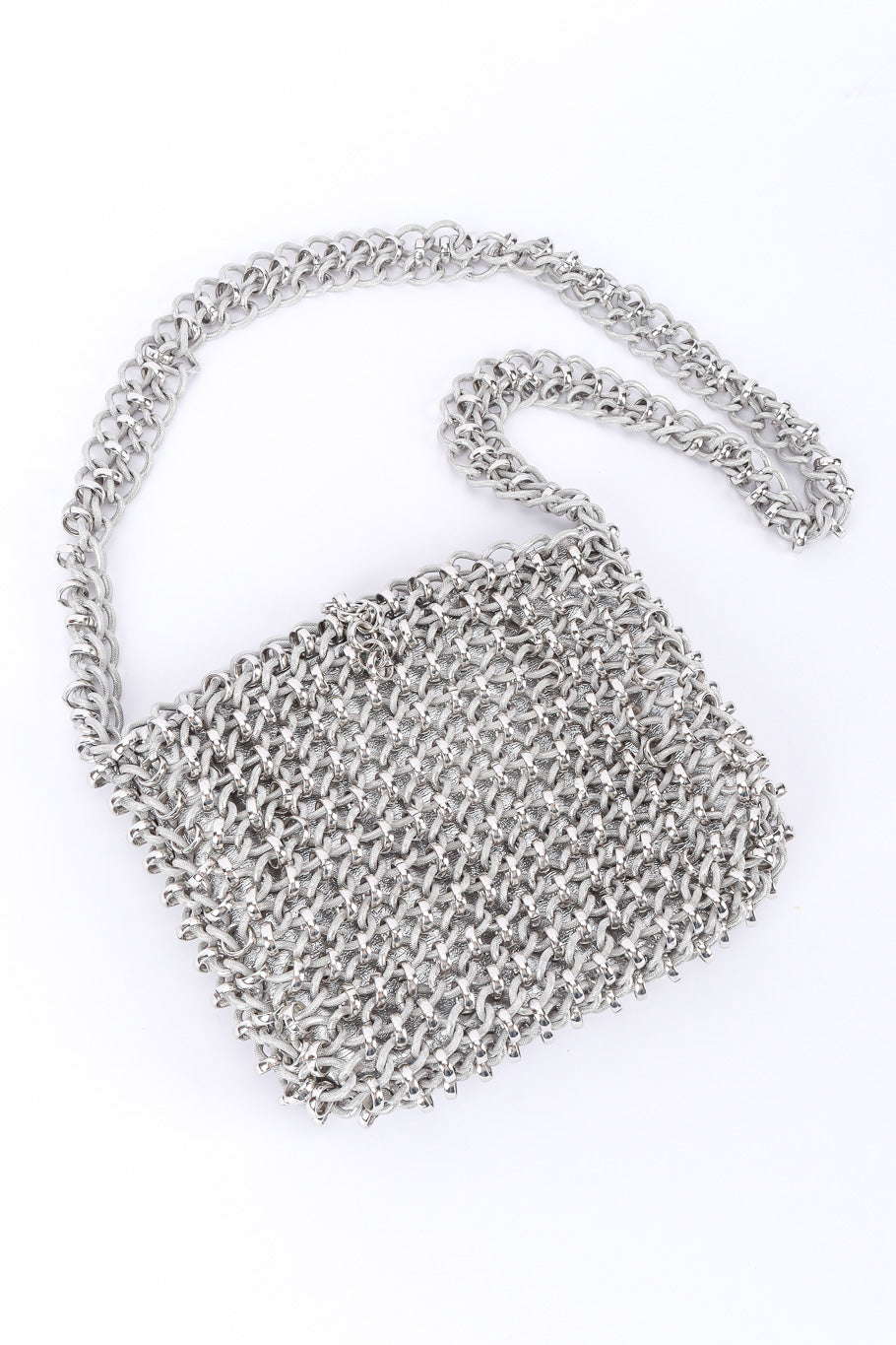 chainlink shoulder bag by Lewis flat lay on white background @recessla