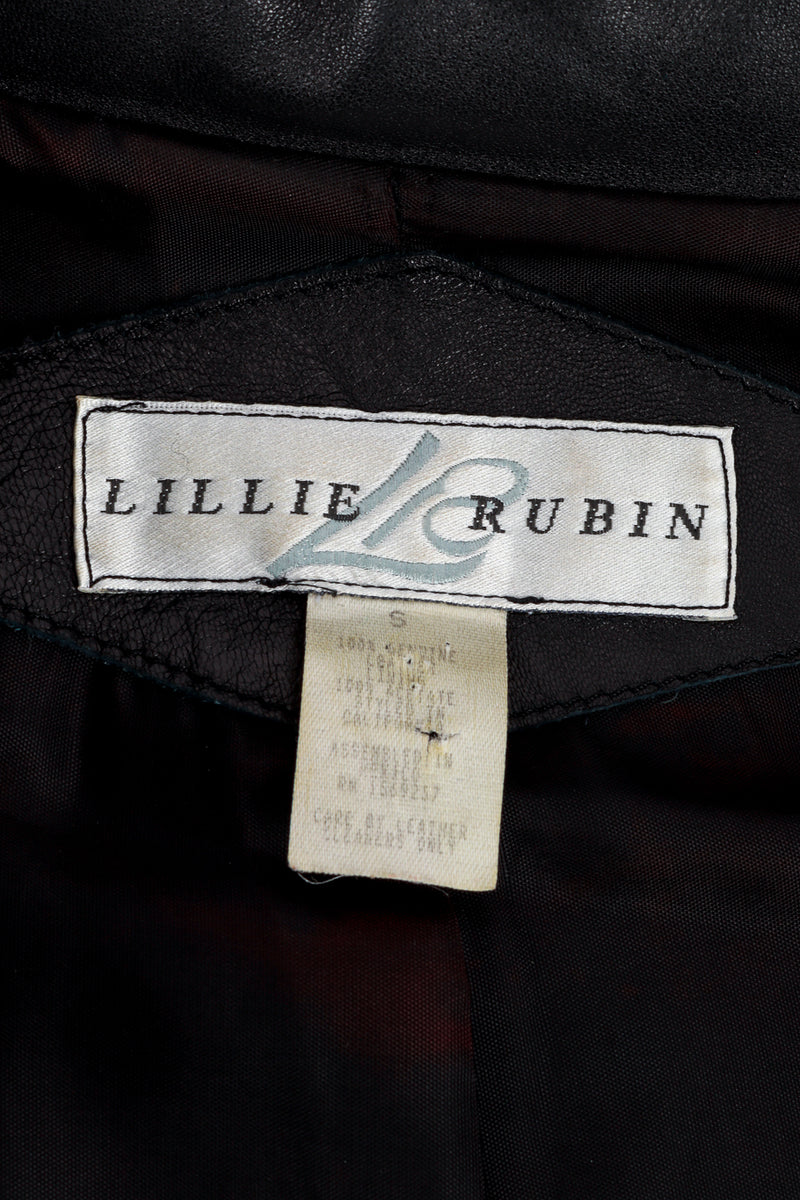 Lillie Rubin Leopard & Lion Leather Jacket label @RECESS LA