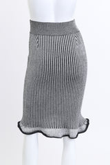 Louis Vuitton Ribbed Knit Trumpet Cardigan & Skirt Set skirt back on mannequin @recess la