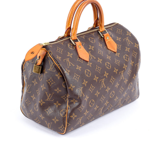 Louis Vuitton Monogram Speedy 30 Handbag Brown M41108 Rfid Gold Hardware