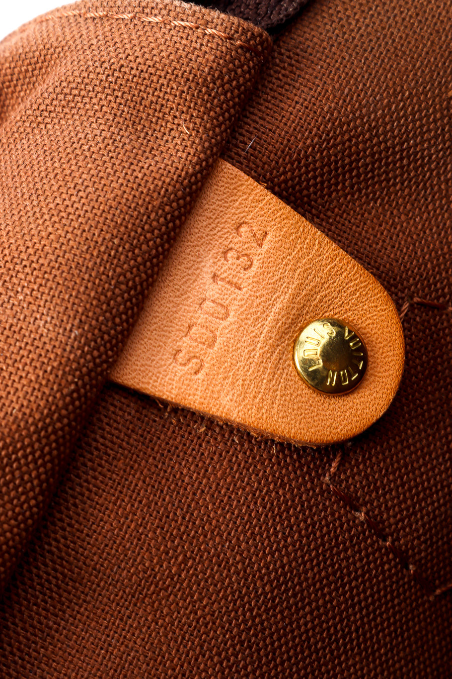 Vintage Louis Vuitton Classic Monogram Speedy 30 Bag II serial number closeup @Recessla