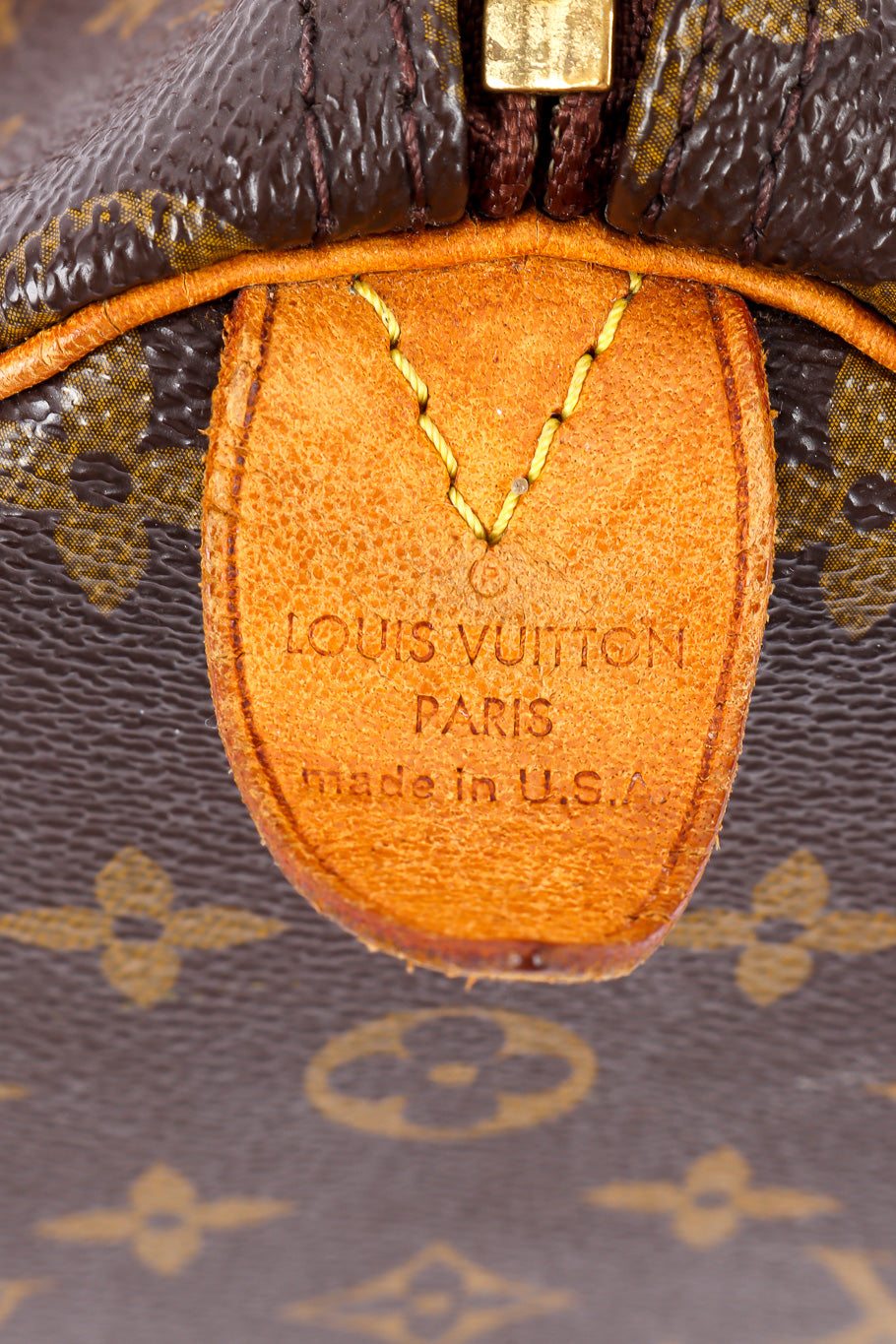 Vintage Louis Vuitton Classic Monogram Speedy 30 Bag II label closeup @Recessla