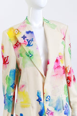 Louis Vuitton Watercolor Logo Blazer front on mannequin closeup @recess la