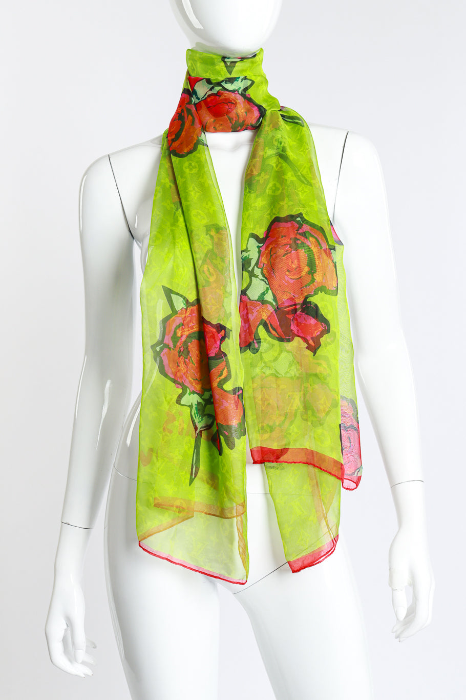 LV Sprouse Graffiti Rose Scarf on mannequin @RECESS LA