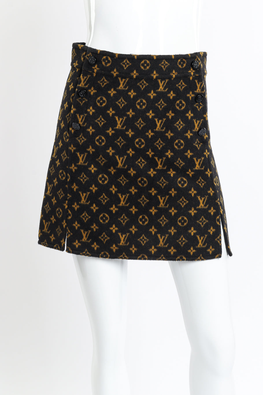 Louis Vuitton Monogram Slit Skirt front on mannequin closeup @recess la