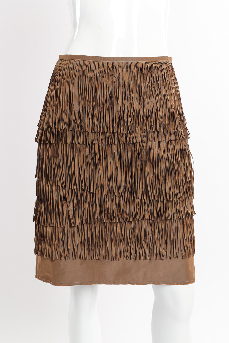 Vintage Lanvin Tiered Fringe Skirt front view on mannequin closeup @recessla