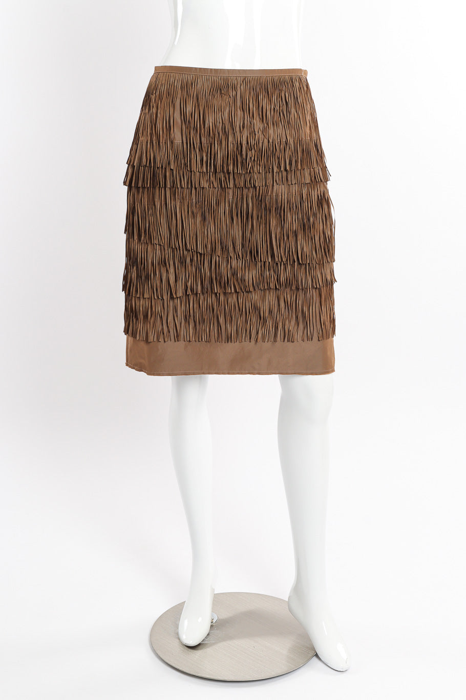 Vintage Lanvin Tiered Fringe Skirt front view on mannequin @recessla