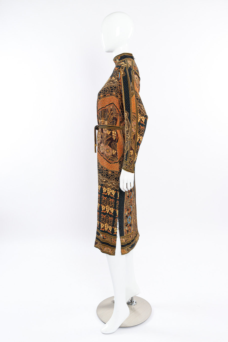 Silk column dress by Leonard on mannequin side @recessla