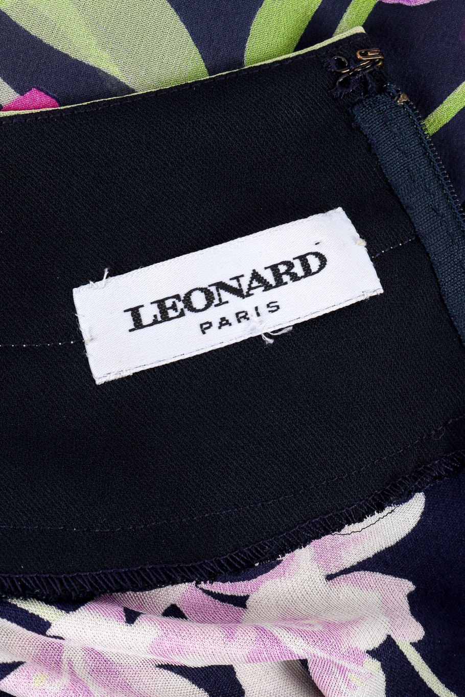 Vintage Leonard Floral Silk Jersey Dress signature label @recess la