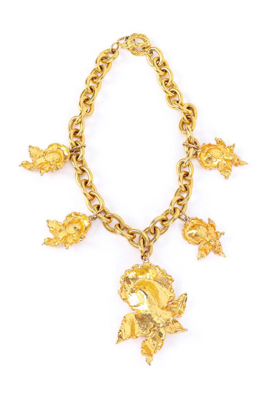 Leonard Golden Orchid Collar Necklace back @RECESS LA