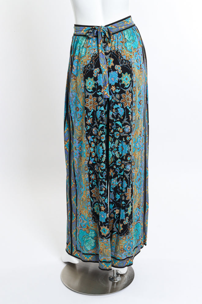 Vintage Leonard Floral Paisley Wrap Pant back on mannequin @recess la