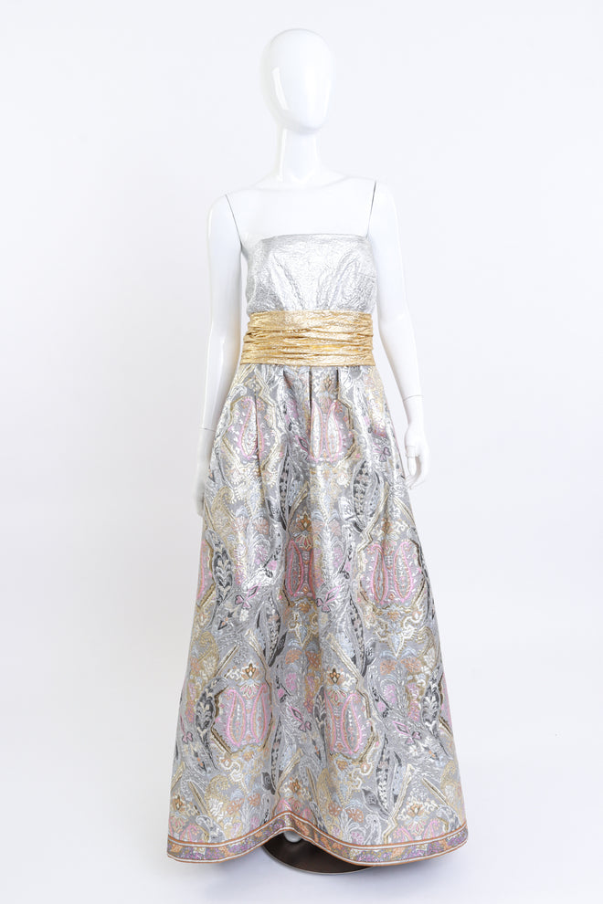 Paisley Brocade Gown by Leonard on mannequin @ Recess LA