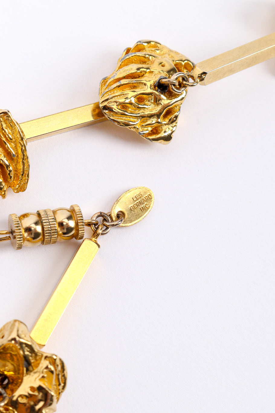Vintage Les Bernard Nugget Chain Necklace signature charm @recessla