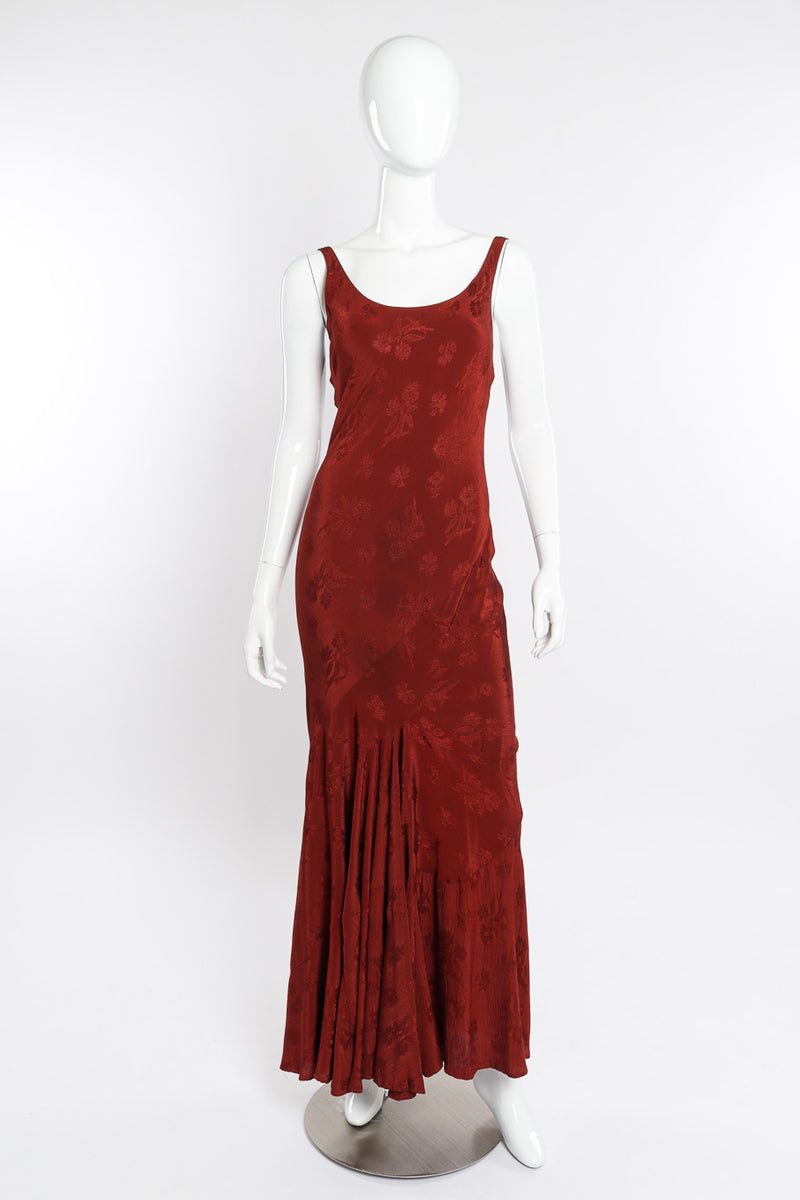 Vintage Les Habitudes Floral Crepe Bias Gown Recess Vintage Les Habitudes Floral Crepe Bias Gown Recess
