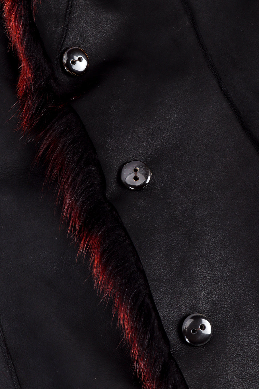 Vintage Les Habitudes Fur Trim Jacket front button closure @recessla