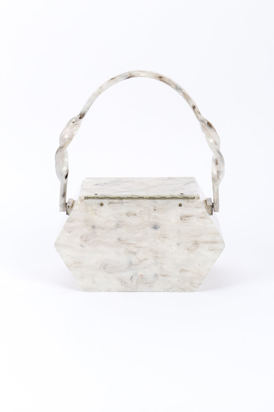 Vintage Wilardy Marbled Pearl Lucite Box Bag back @recessla