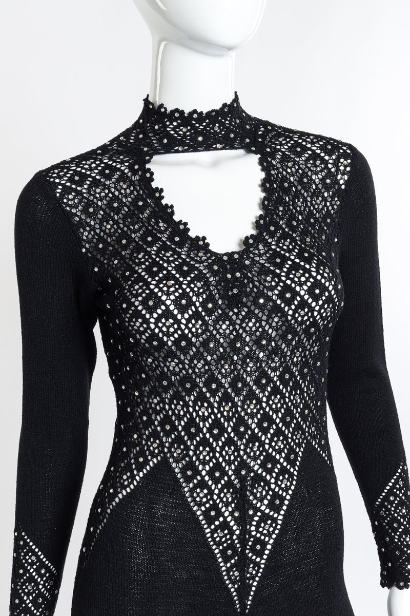 Vintage Lillie Rubin Crochet Crystal Knit Dress Recess Vintage Lillie Rubin Crochet Crystal Knit Dress Recess
