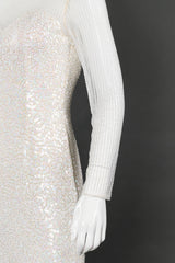 Beaded gown by Lillie Rubin on mannequin sleeve close  @recessla