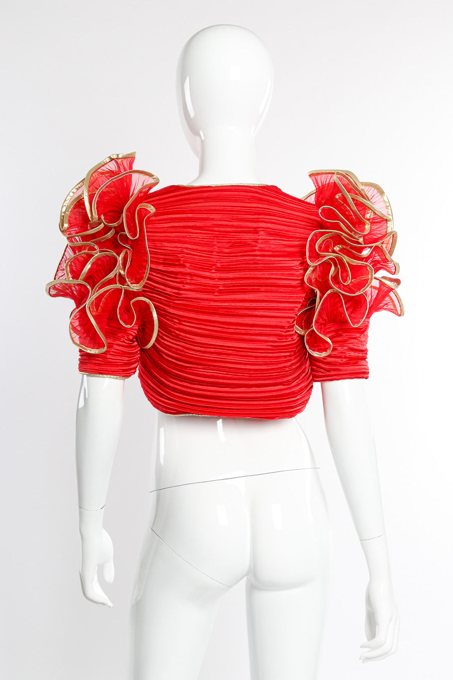Vintage Lillie Rubin Ruffle Crop Top back on mannequin @recessla