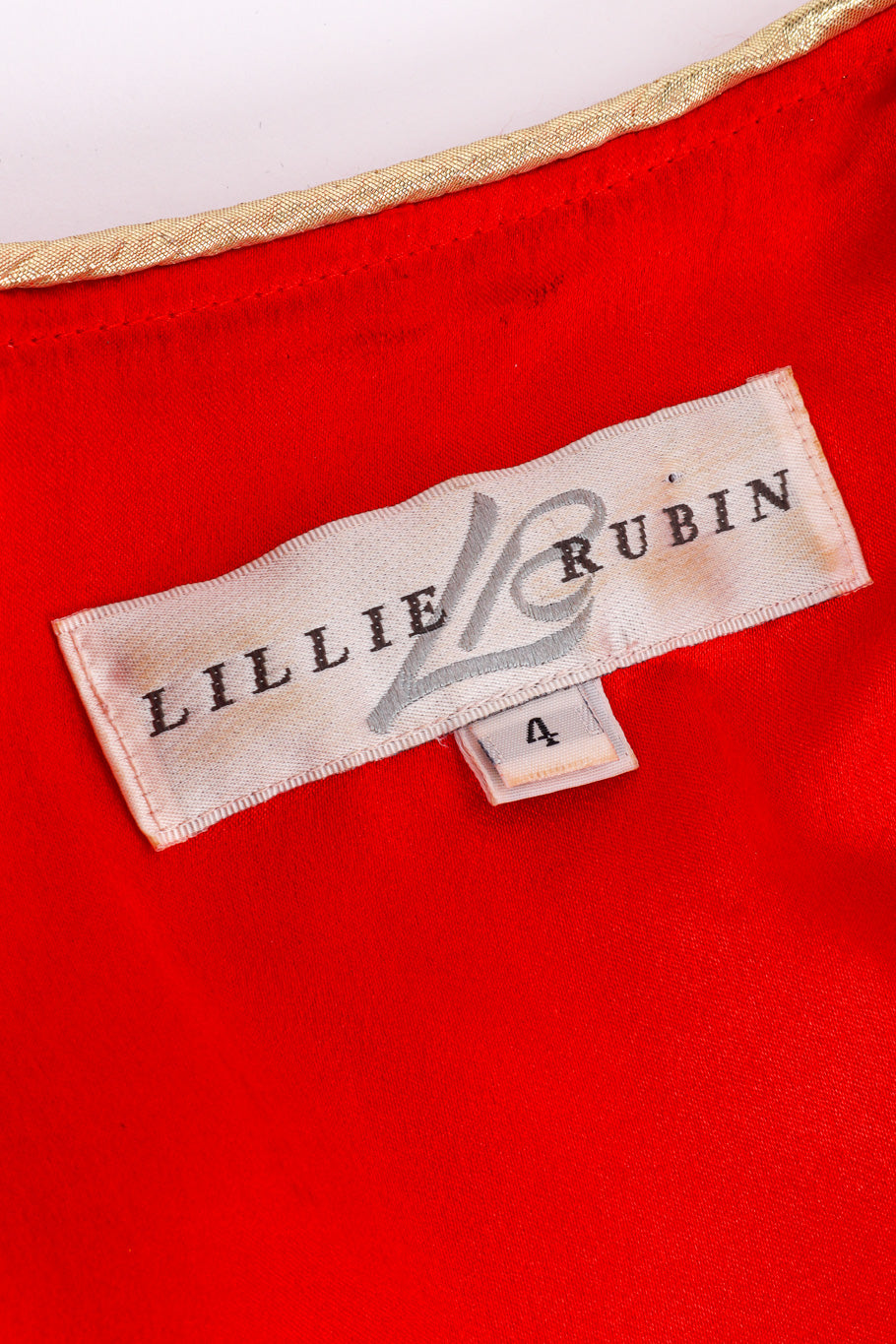 Vintage Lillie Rubin Ruffle Crop Top signature label closeup @recessla