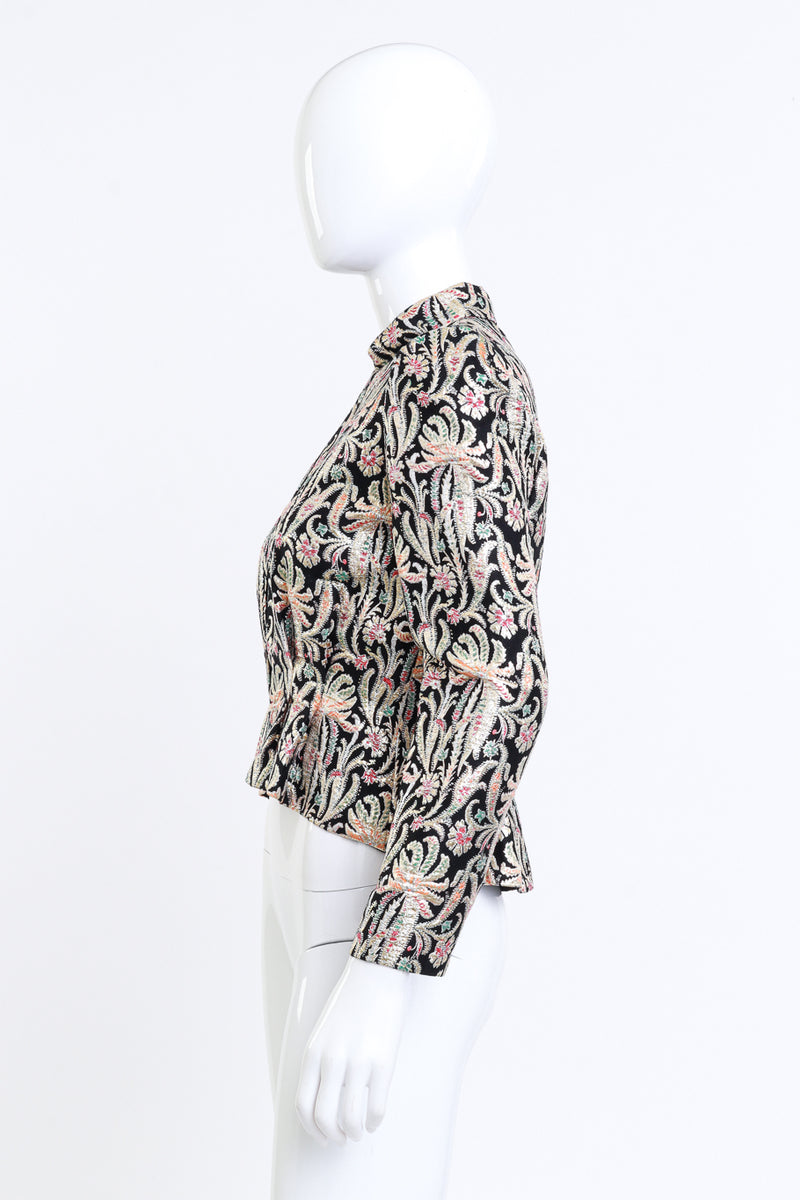 Lillie Rubin Floral Lamé Peplum Jacket on mannequin @RECESS LA