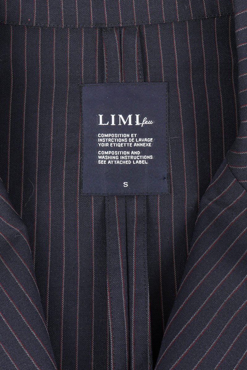 Limi Feu Pinstripe Wool Suit signature label closeup @recessla