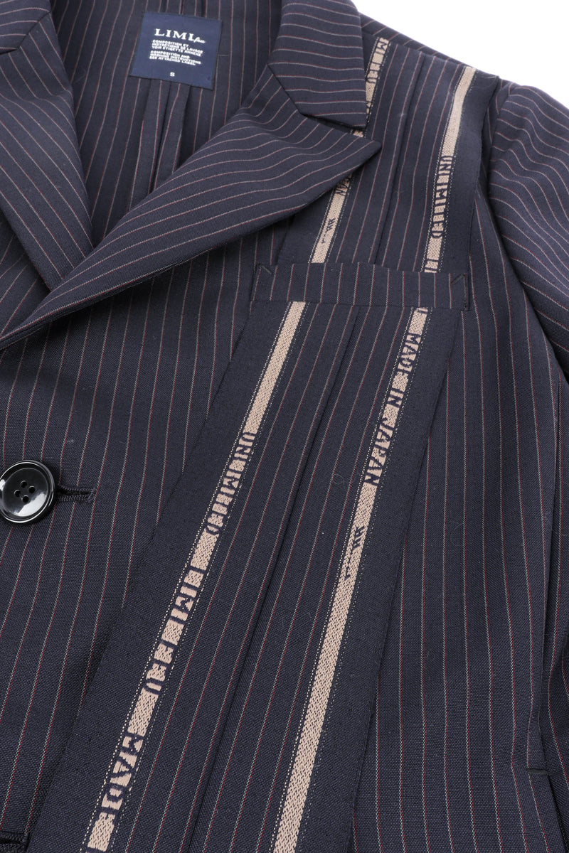 Limi Feu Pinstripe Wool Suit press seam closeup @recessla