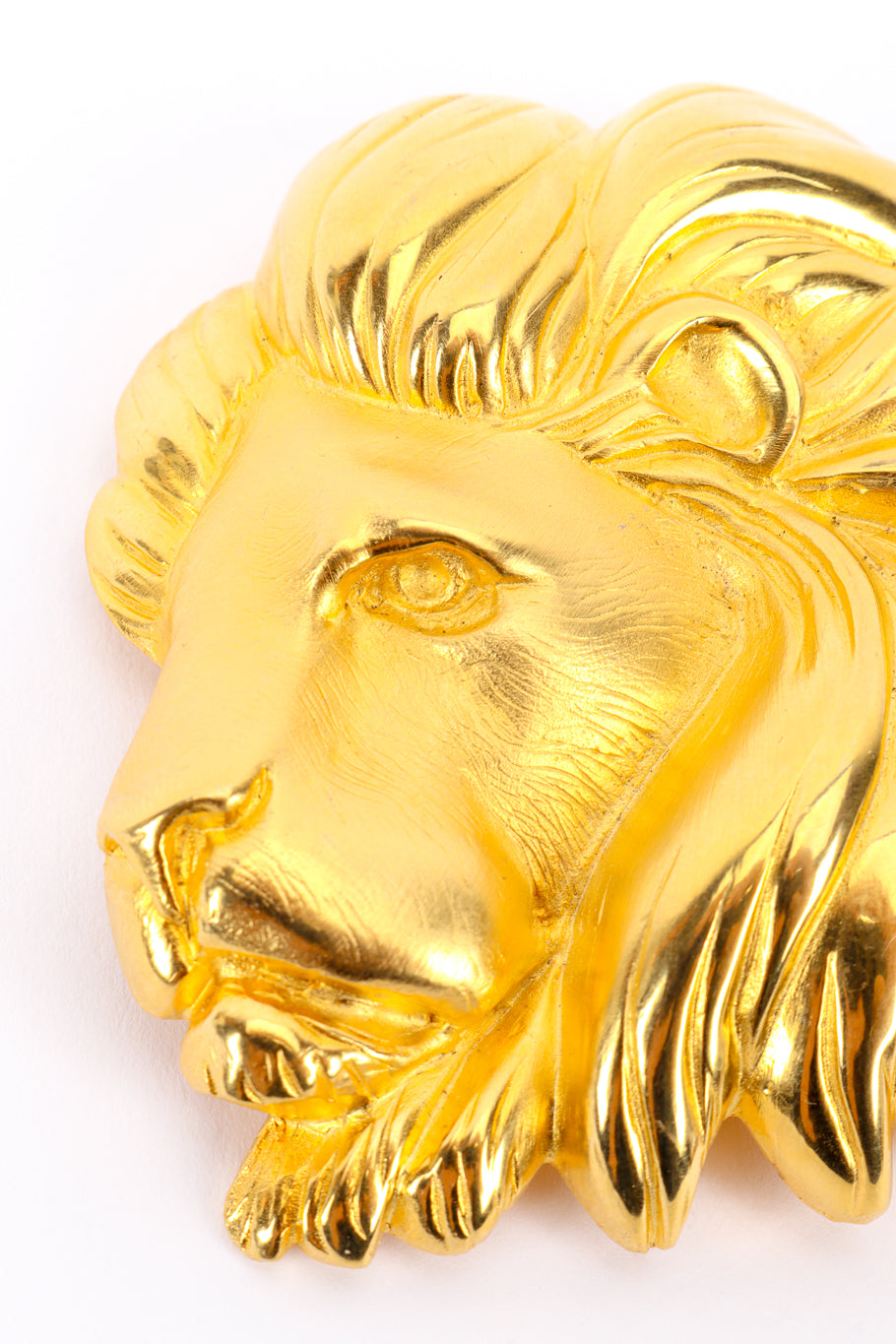 Vintage Large Lion Brooch front closeup @recessla