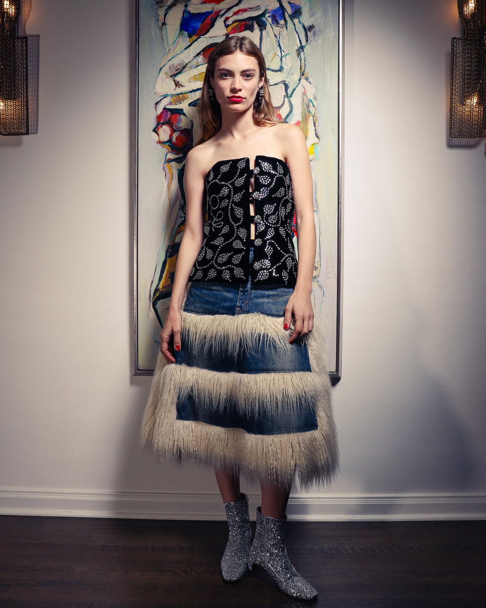 Junya Watanabe Denim Faux Fur Skirt – Recess