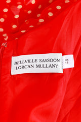 Vintage Bellville Sassoon Polka Dot Silk Chiffon Gown signature label @recess la