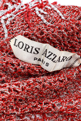 Loris Azzaro Scarlet & Silver Crochet Knit Chain Drape Top label @RECESS LA