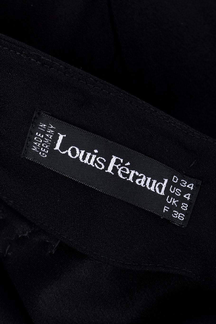 Vintage Louis Féraud Gilded Soutache Trim Dress signature label closeup @recess la