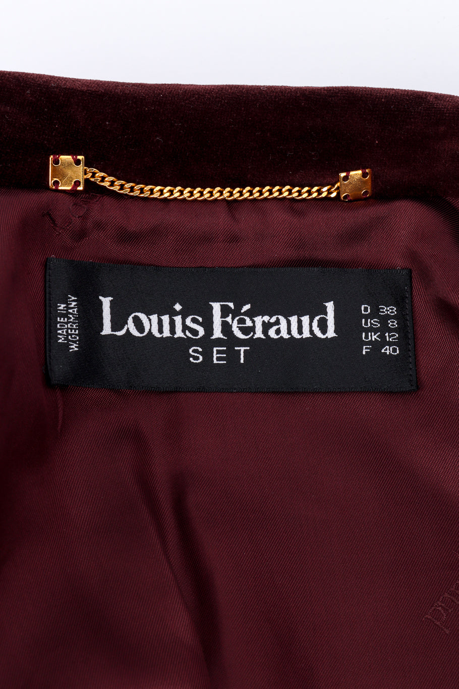 Vintage Louis Féraud Abstract Print Velvet Jacket signature label @recessla