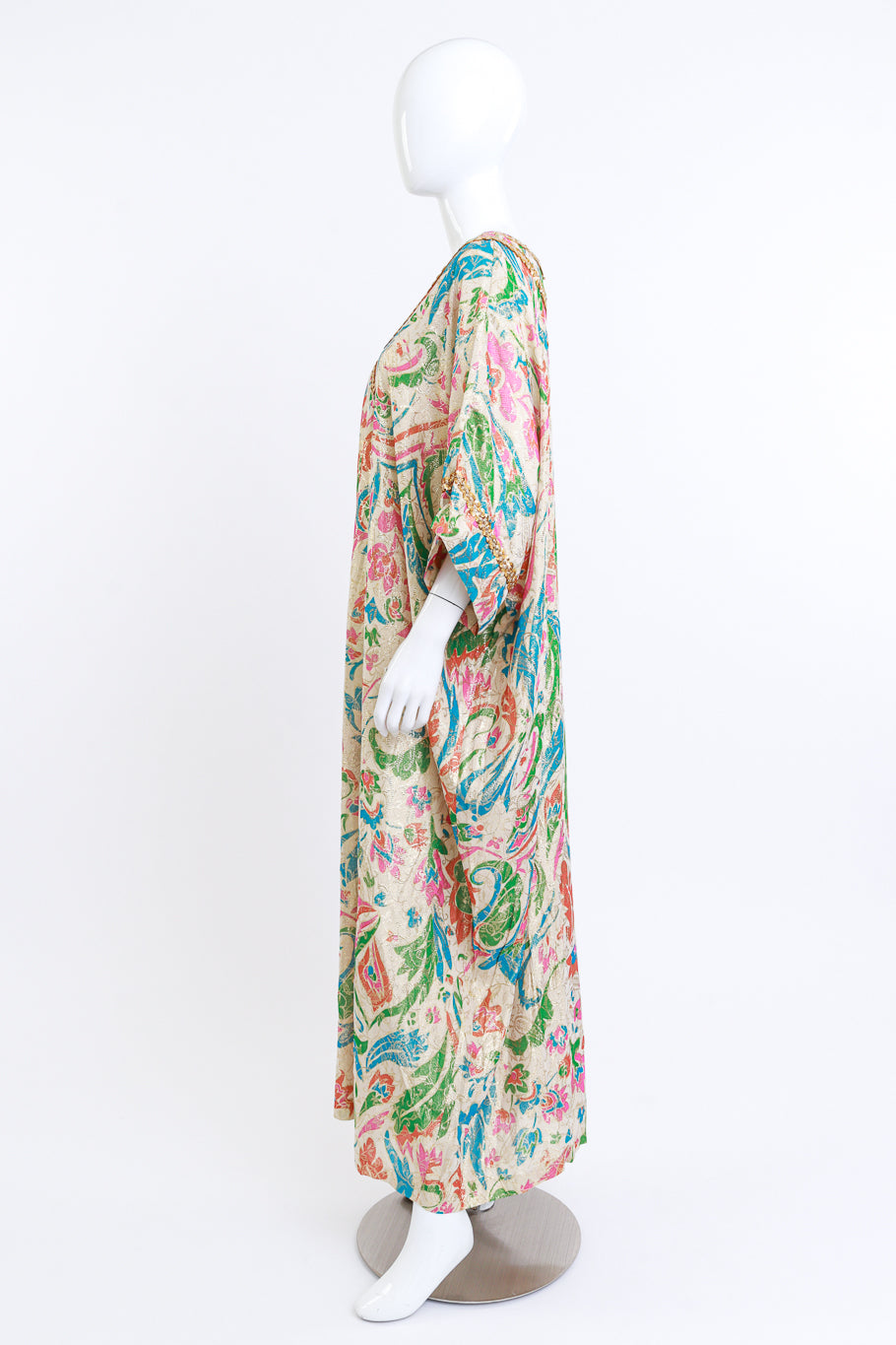 Lucie Ann Floral Brocade Metallic Caftan on mannequin @RECESS LA