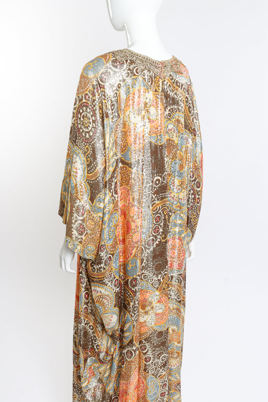 Lucie Ann Metallic Floral Caftan back mannequin @RECESS LA