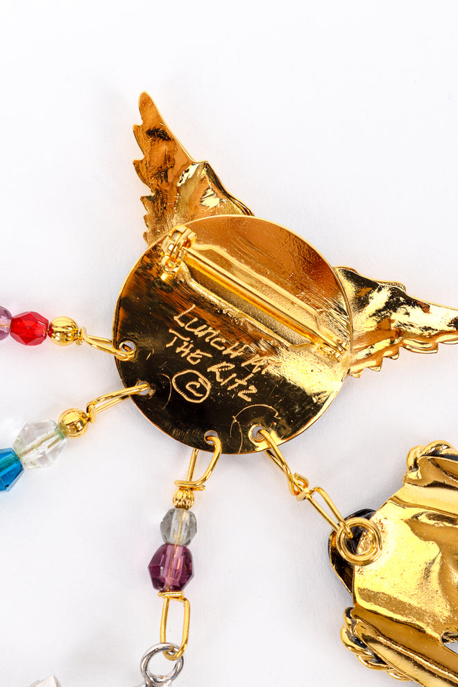 Vintage Lunch at the Ritz Route 66 Brooch signature closeup @recess la