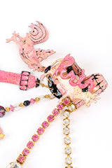 Vintage Lunch at the Ritz Paris Farm Earrings text charm closeup @recess la