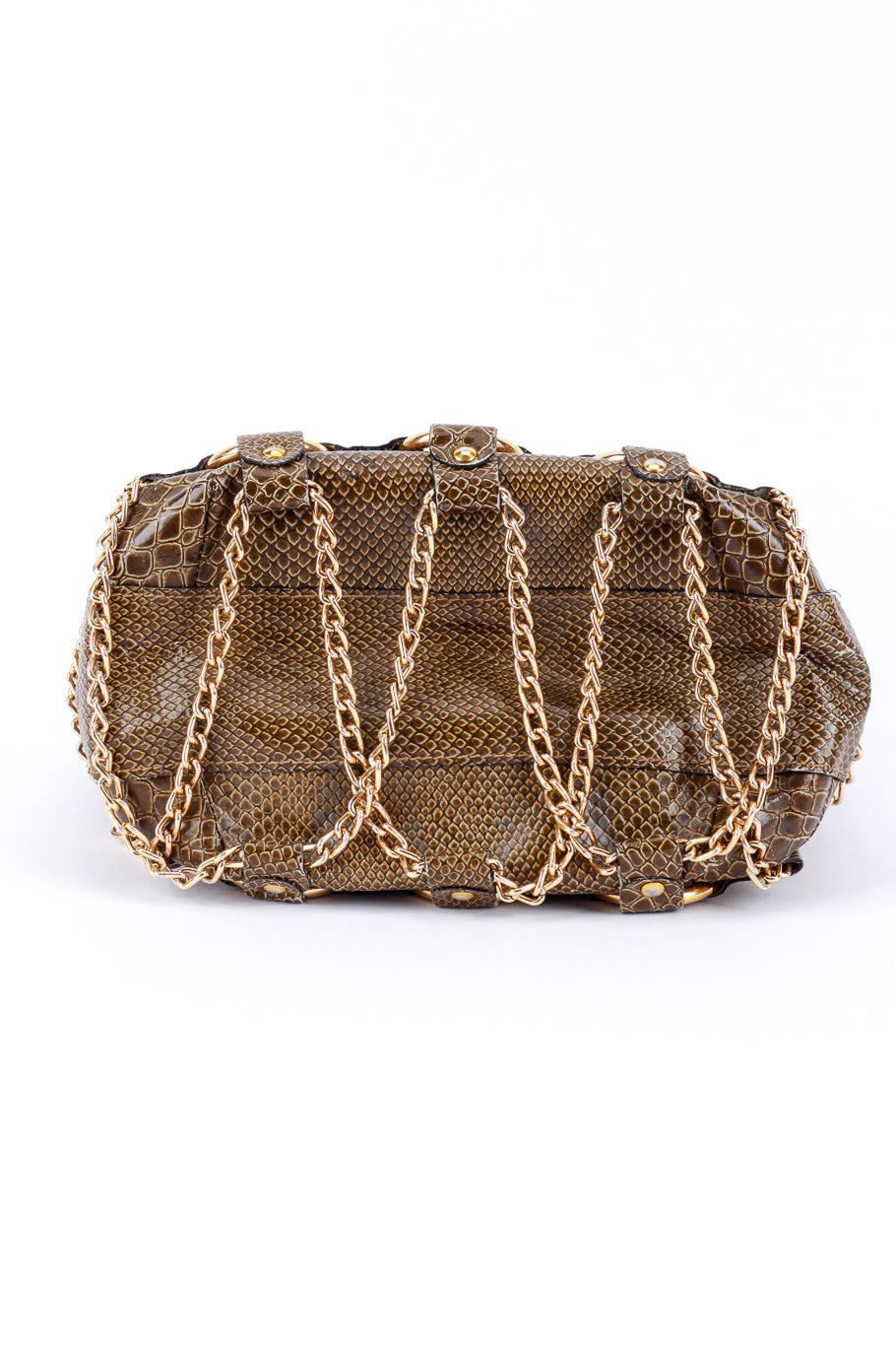 Vintage Murray Kruger Reptile O-Ring Shoulder Bag bottom @recess la