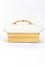 Vintage Murray Kruger Two-Tone Leather Box Bag, Purse & Mirror Set bottom @recess la