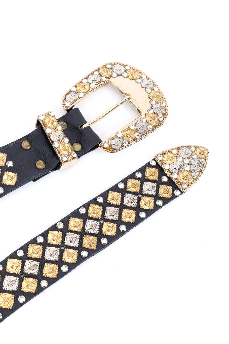 Michael Morrison crystal studded leather belt details @recessla