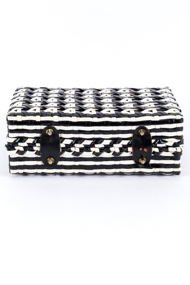 Vintage Marcus Brothers Woven Stripe Vinyl Handbag bottom @recess la