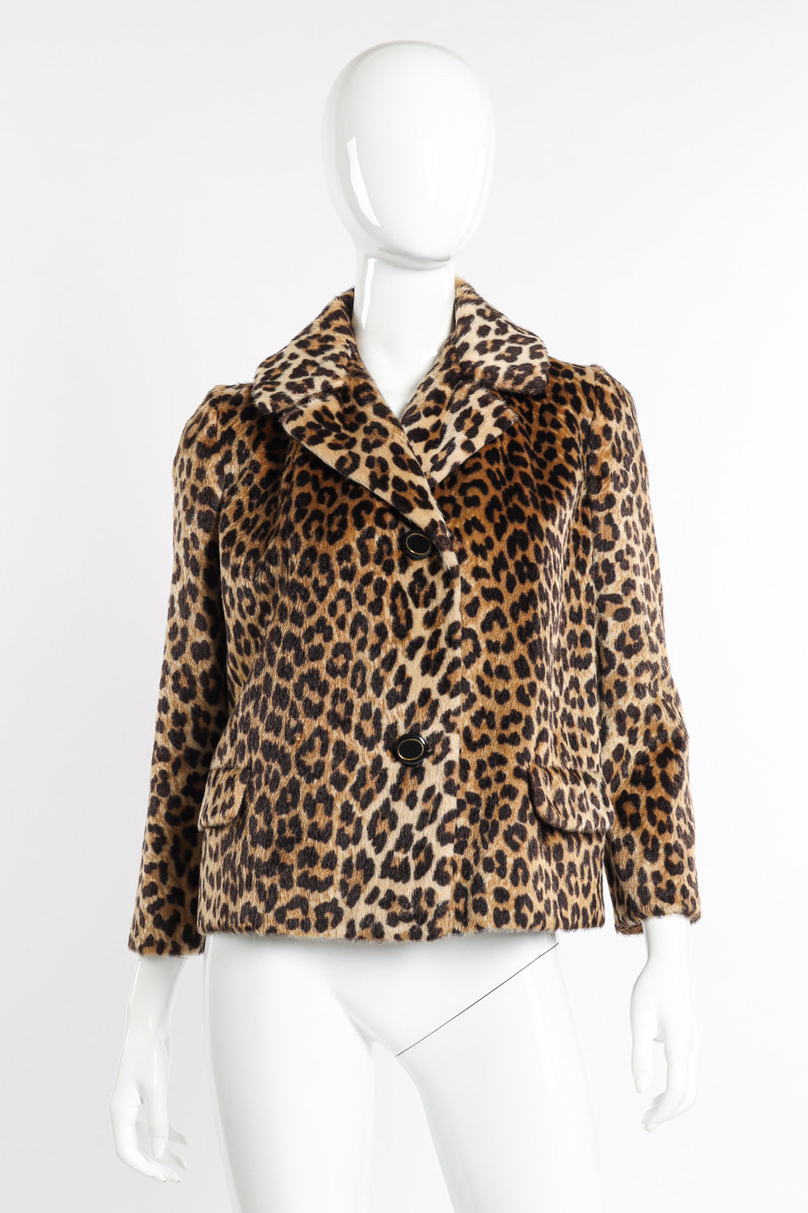 Vintage Marcus Leopard Print Jacket front view on mannequin @recessla
