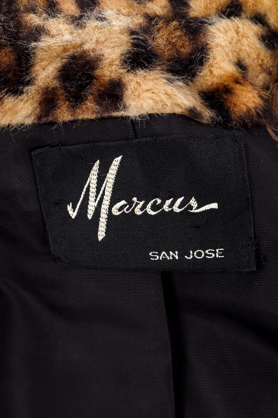 Vintage Marcus Leopard Print Jacket signature label closeup @recessla